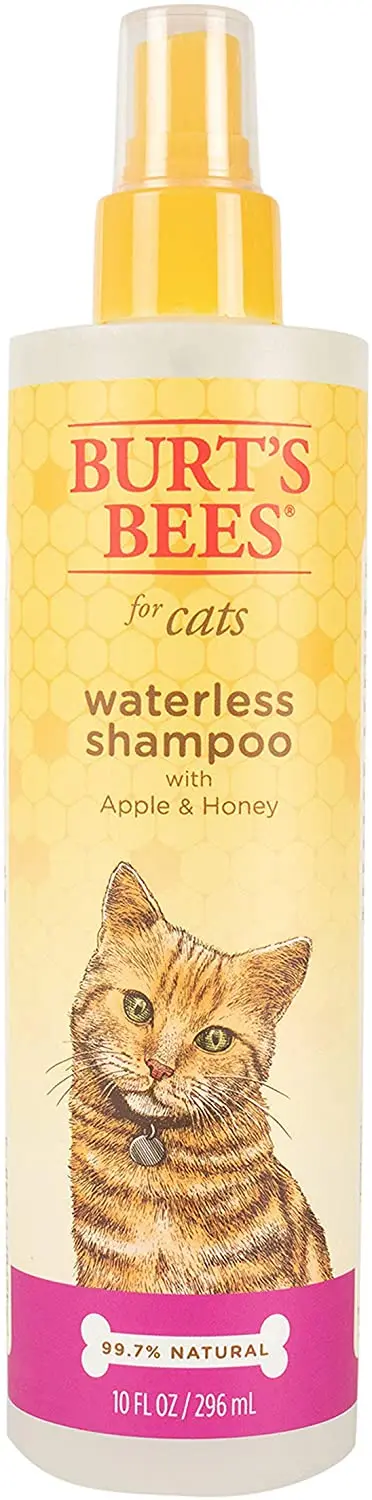 Burt's Bees para gatos Champú natural sin agua con manzana y miel | Champú sin agua para gatos