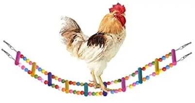 Bwogue Escalera flexible de madera para pollos, juguete para mascotas de hamaca para pollo y loro