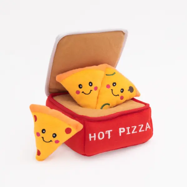 Caja con Pizza de Peluche para Perros Zippy Burrow - Pizza Box