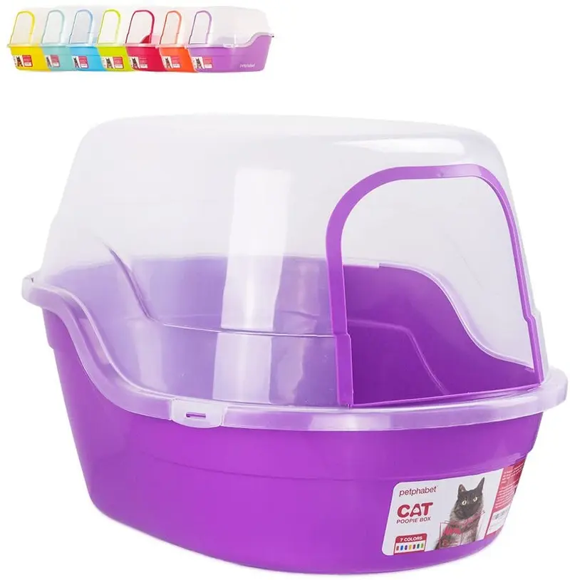 Caja de arena cubierta Petphabet, jumbo con capucha para gatos con capacidad para dos gatos pequeños simultáneamente, extra grande