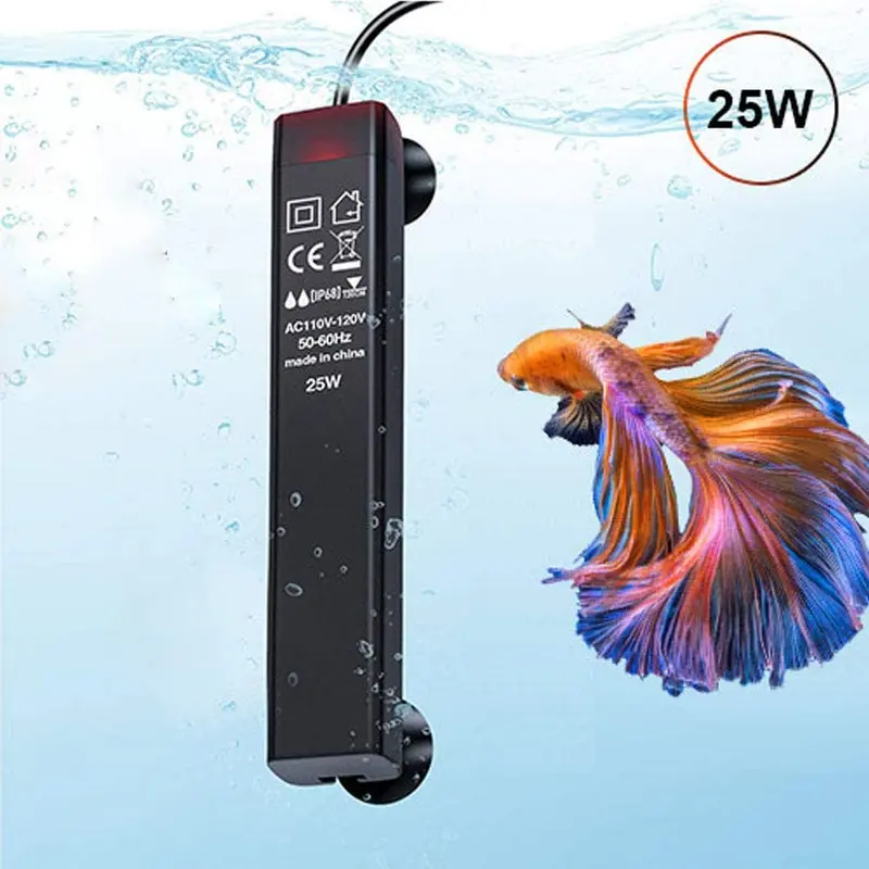 Calentador de acuario Lefunpets, 25 W, a prueba de explosiones, mini calentador sumergible para tanque de peces para tanque de Betta de 3 a 5 galones