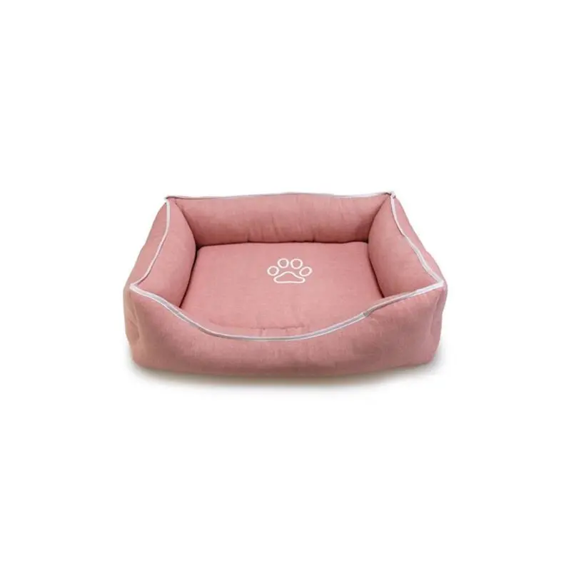Cama cuadrada con Huella y Ribete para perros