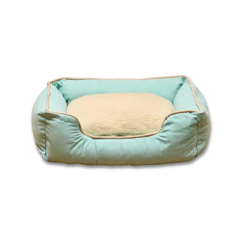 Cama Rectangular Ovejero Verde Aguamarina Kanu Pet para Perro