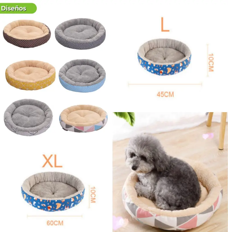 Cama Redonda Para Mascotas XL 60x100 cm