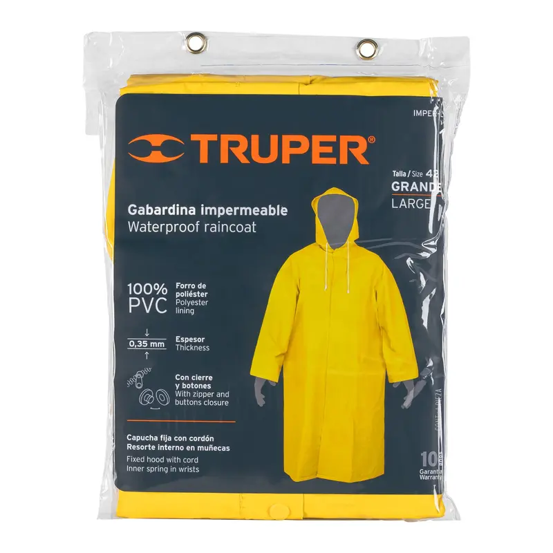 CAPA IMPERMEABLE DOBLE TALLA L TRUPER 14415