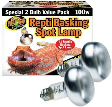 Carolina Custom jaulas Zoo Med Repti Basking Spot bombillas, 100 W, E27 rosca base, juego de 2 bombillas y Clorhexidina solución 2%; 1 recambio hace 32 onzas de solución de trabajo