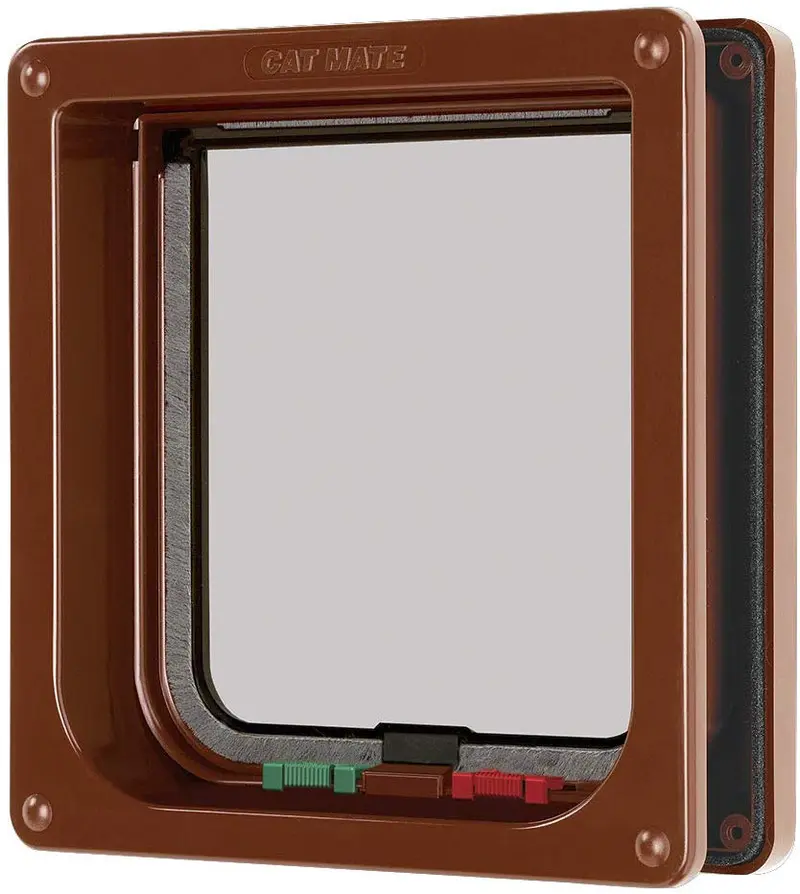 Cat Mate 4 Way Locking Cat Flap Con Puerta maletero café