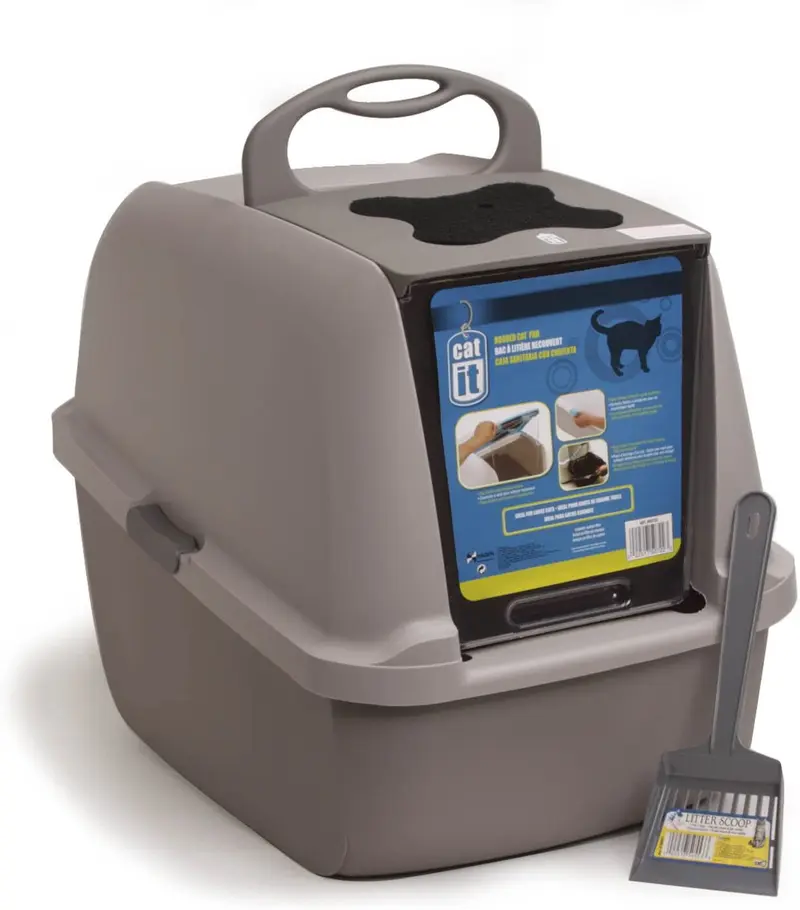 Catit - Kit de cacerolas con capucha para gatos, Gris