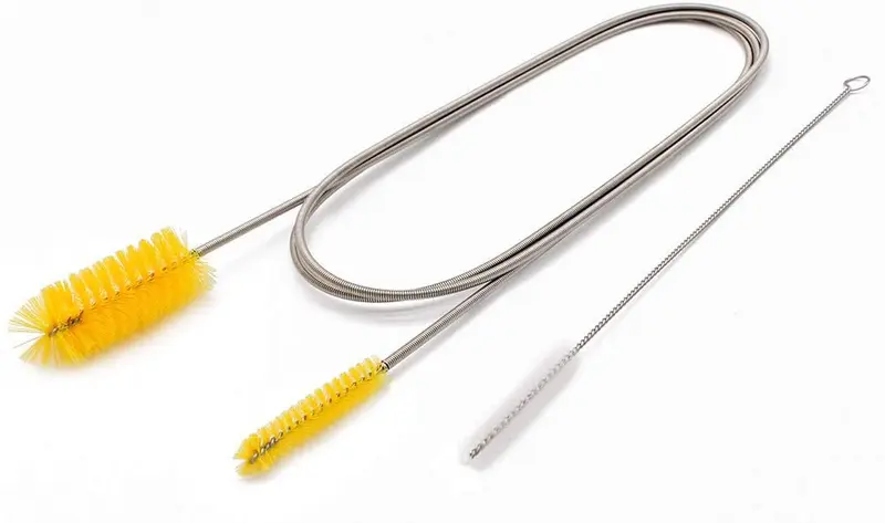 Cepillo de drenaje flexible de doble extremo para manguera de acero inoxidable