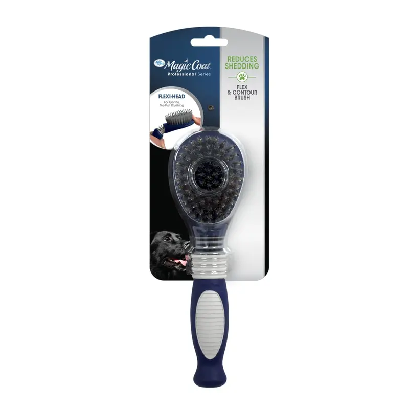 Cepillo Profesional Flexible con Cerdas y Púas Magic Coat® Flex & Contour | Cepillo Suave para Perros y Gatos