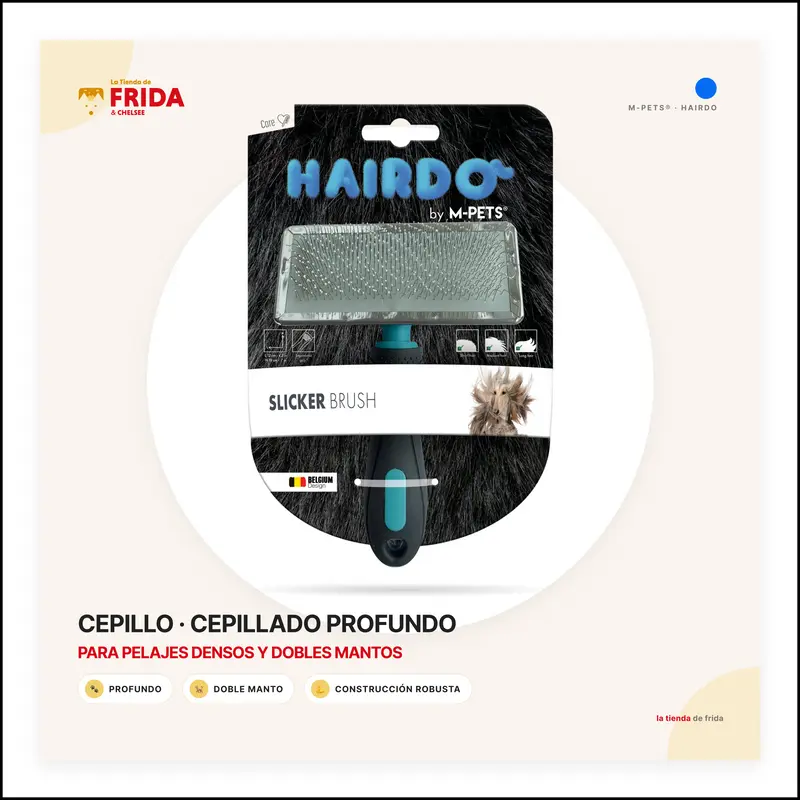 Cepillo Slicker Rectangular HAIRDO para Perros | M‑PETS®