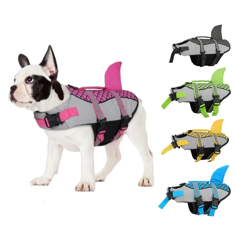Chaleco Salvavidas para Perros Diseño Tiburón para Natación