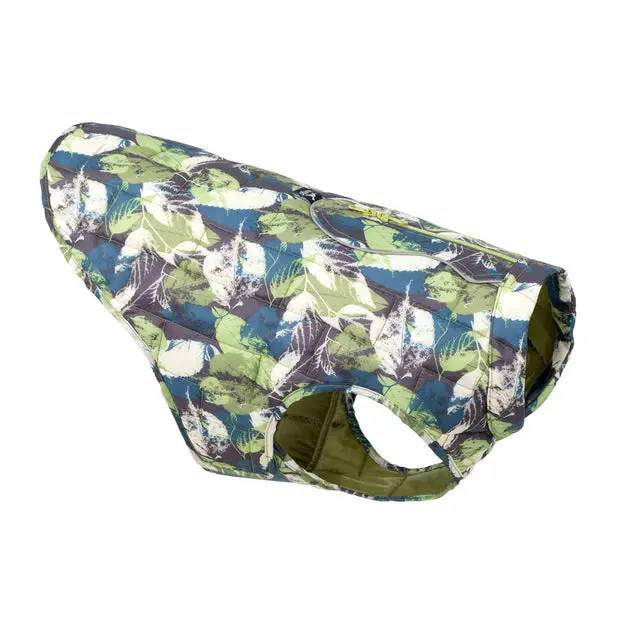 Chamarra Reversible Impermeable para Perro Hojas Secas / Verde Olivo
