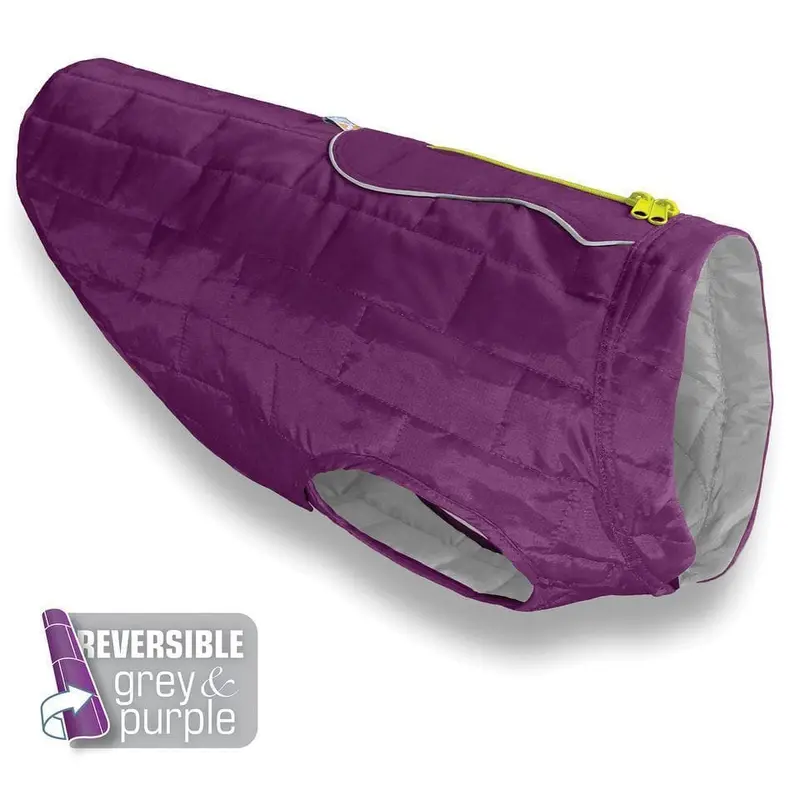 Chamarra Reversible Impermeable para Perro Purpura / Gris