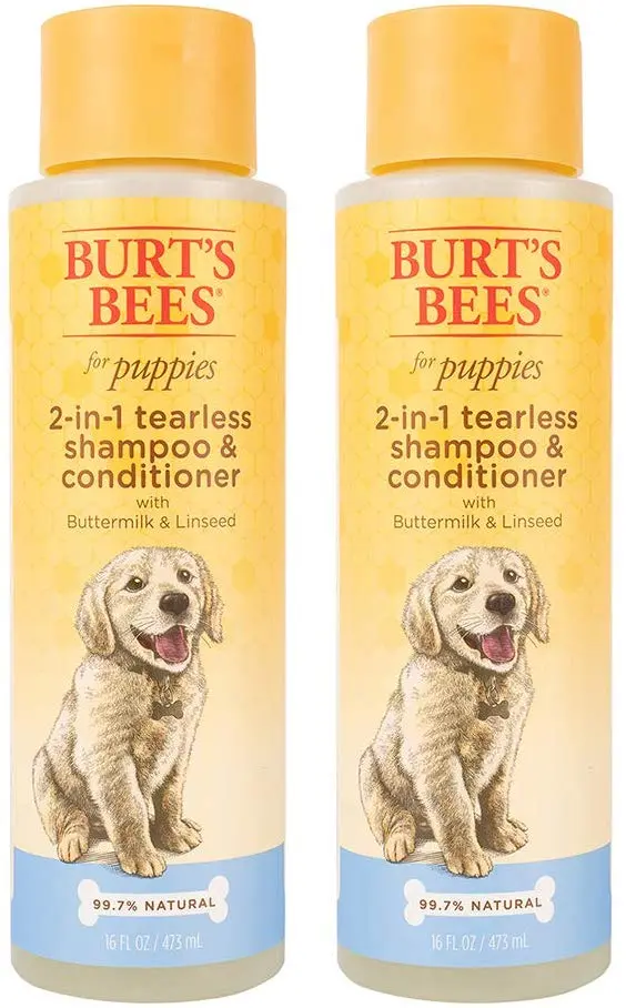 Champú 2 en 1 Burts Bees para perrito, no irrita los ojos, paquete de de 2