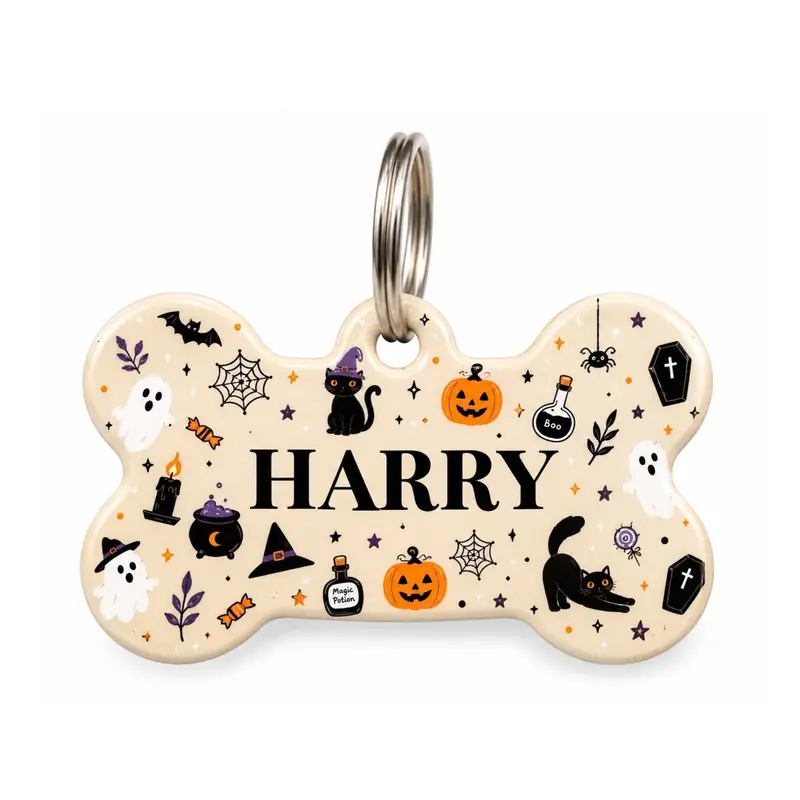 Chapa Identificativa Personalizable para perro  Cream Halloween