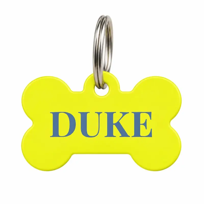 Chapa Identificativa Personalizada para perro Color Pop - Fondo Amarillo