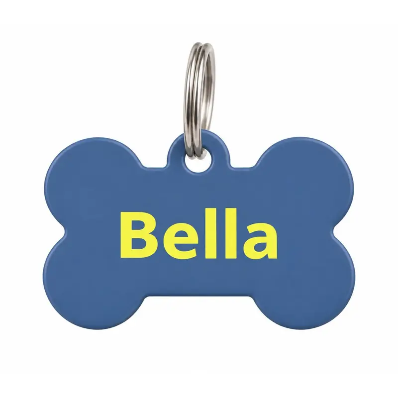 Chapa Identificativa Personalizada para perro Color Pop - Fondo Azul