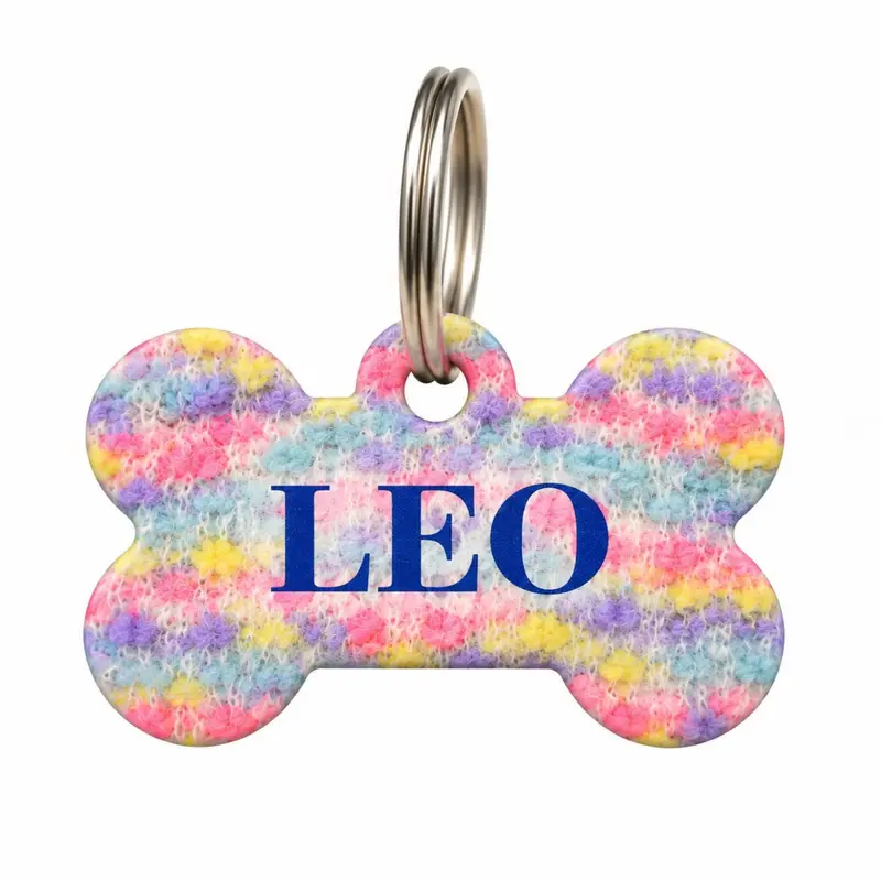 Chapa Identificativa Personalizada para perro Color Pop - Fondo Estampado