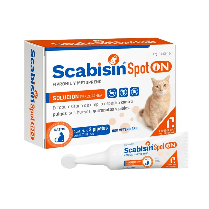 Chinoin Scabisin Spot On 1 Pipeta 0.7Ml Gatos (2-10Kg)
