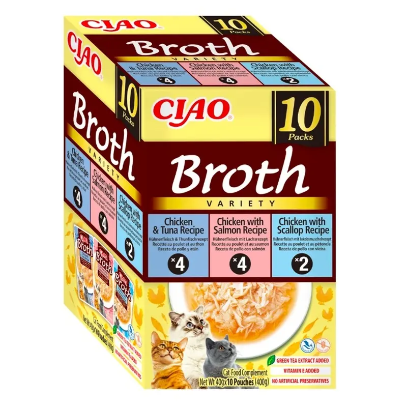 Churu Broth Multipack Salmón/Atún/Vieira 10x40gr