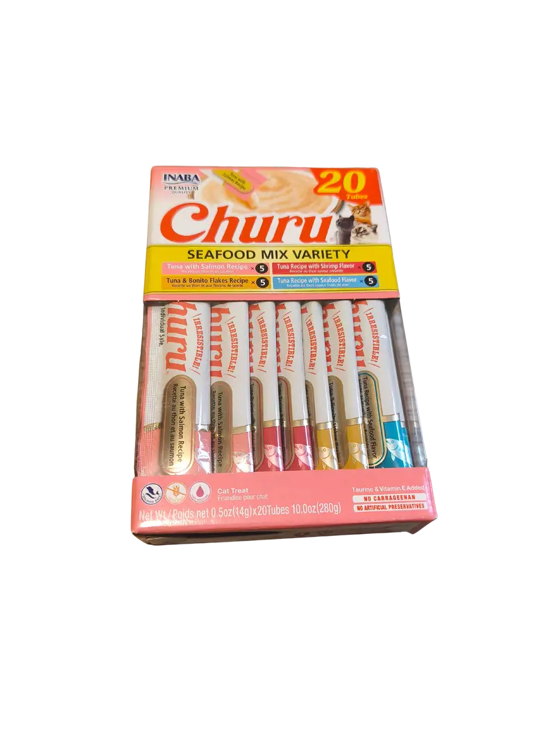 CHURU CAT CAJA 20 PIEZAS VARIEDAD SABORES DEL MAR