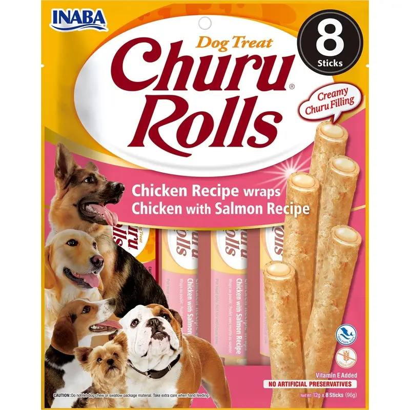 Churu Rolls Receta de pollo con salmón en Envoltura de p