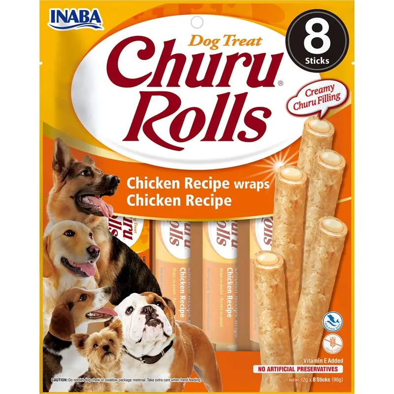 Churu Rolls Receta de pollo en Envoltura de pollo 8x12gr