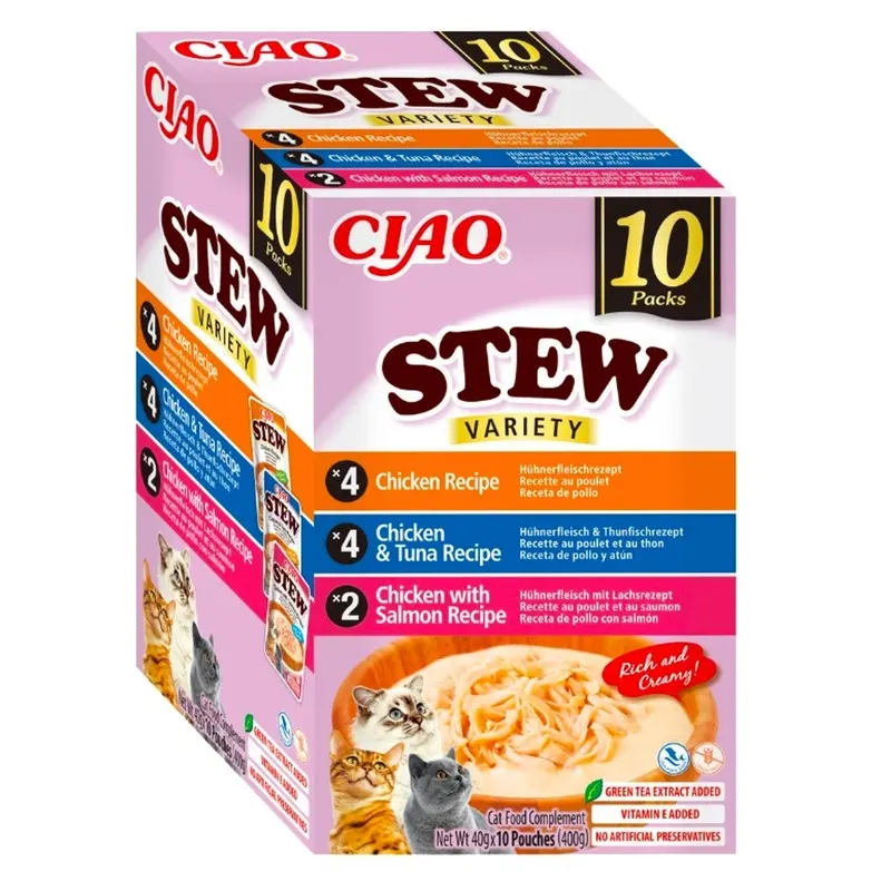Churu Stew Multipack Pollo/Salmón/Atún 10x40gr