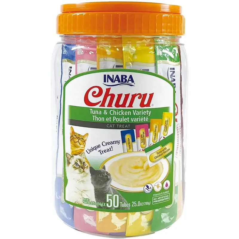 Churu Variedades de puré de atún con pollo 50x14gr