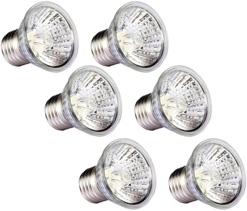 Cinco lámparas solares de 50 W para el tratamiento de los reptiles, paquete de 6