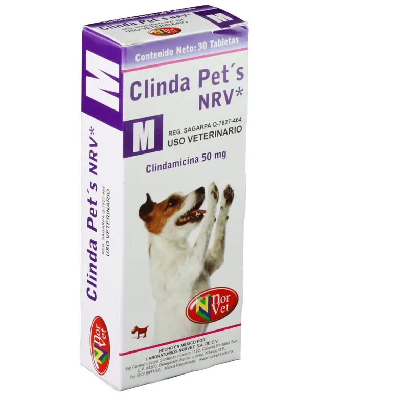 Clinda Pets NRV M 30 Tabletas ( Clindamicina 50 mg ) ClindaPets