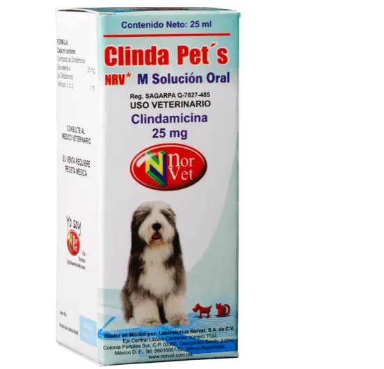 Clinda Pets NRV Suspensión Oral 25 mL ( Clindamicina 25 mg/mL ) ClindaPets
