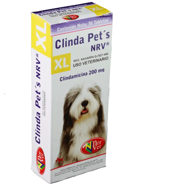 Clinda Pets NRV XL 30 Tabletas ( Clindamicina 200 mg ) ClindaPets