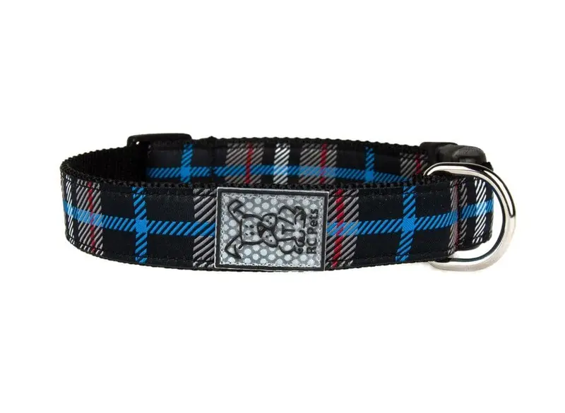 Clip Collar Para Perros Modelo Black Twill Plaid
