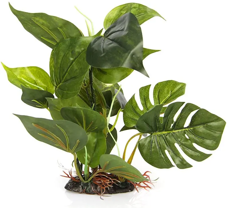cnz Acuario Fish Tank Verde realista Submarino plástico Planta acuática de agua zacate Decoración, 10-Inch Tall