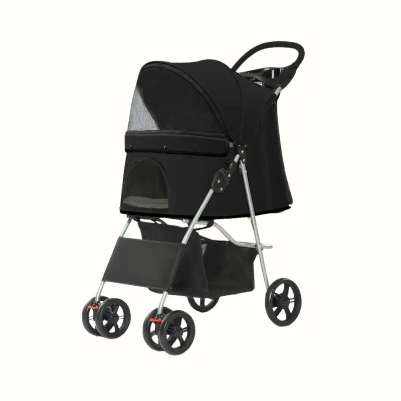 Coche Plegable Negro Kanu Pet para Perro y Gato