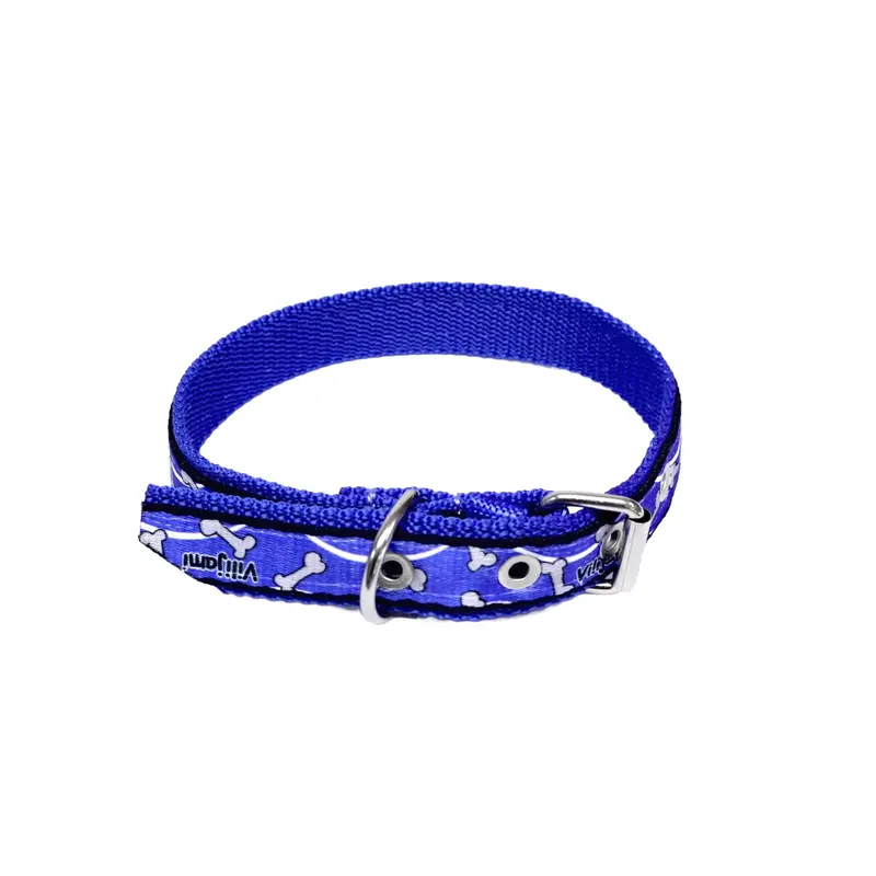 Collar Azul con Hueso - #20 Doble