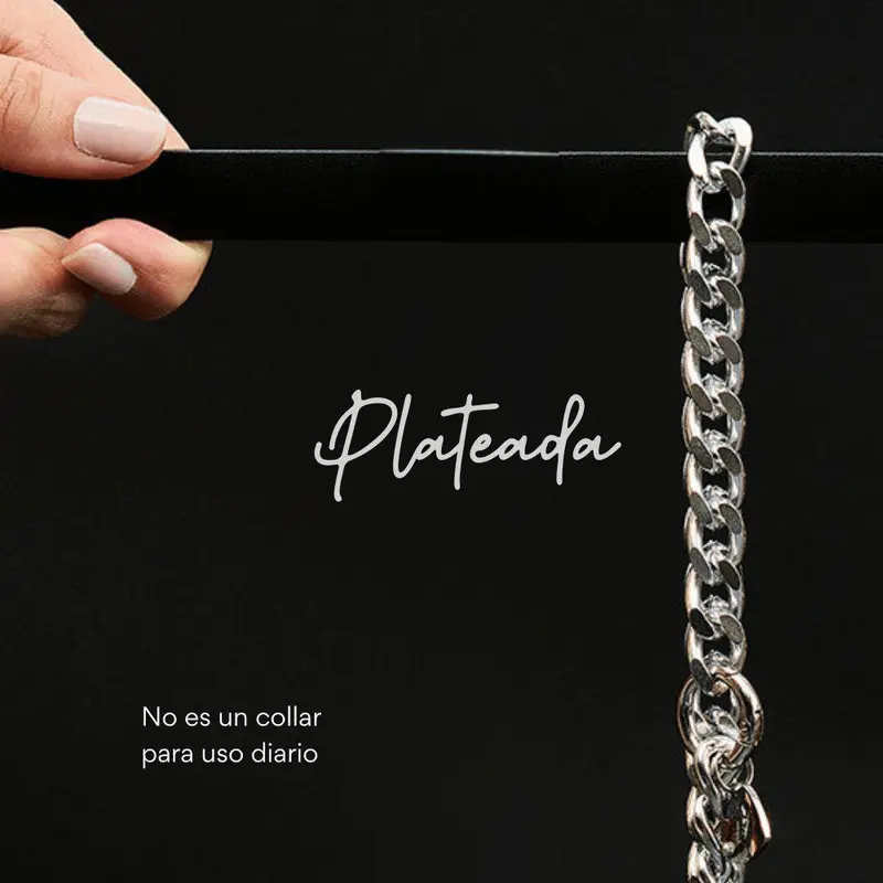 Collar Cadena Cubana Kanu Pet Plateada para Perro y Gato