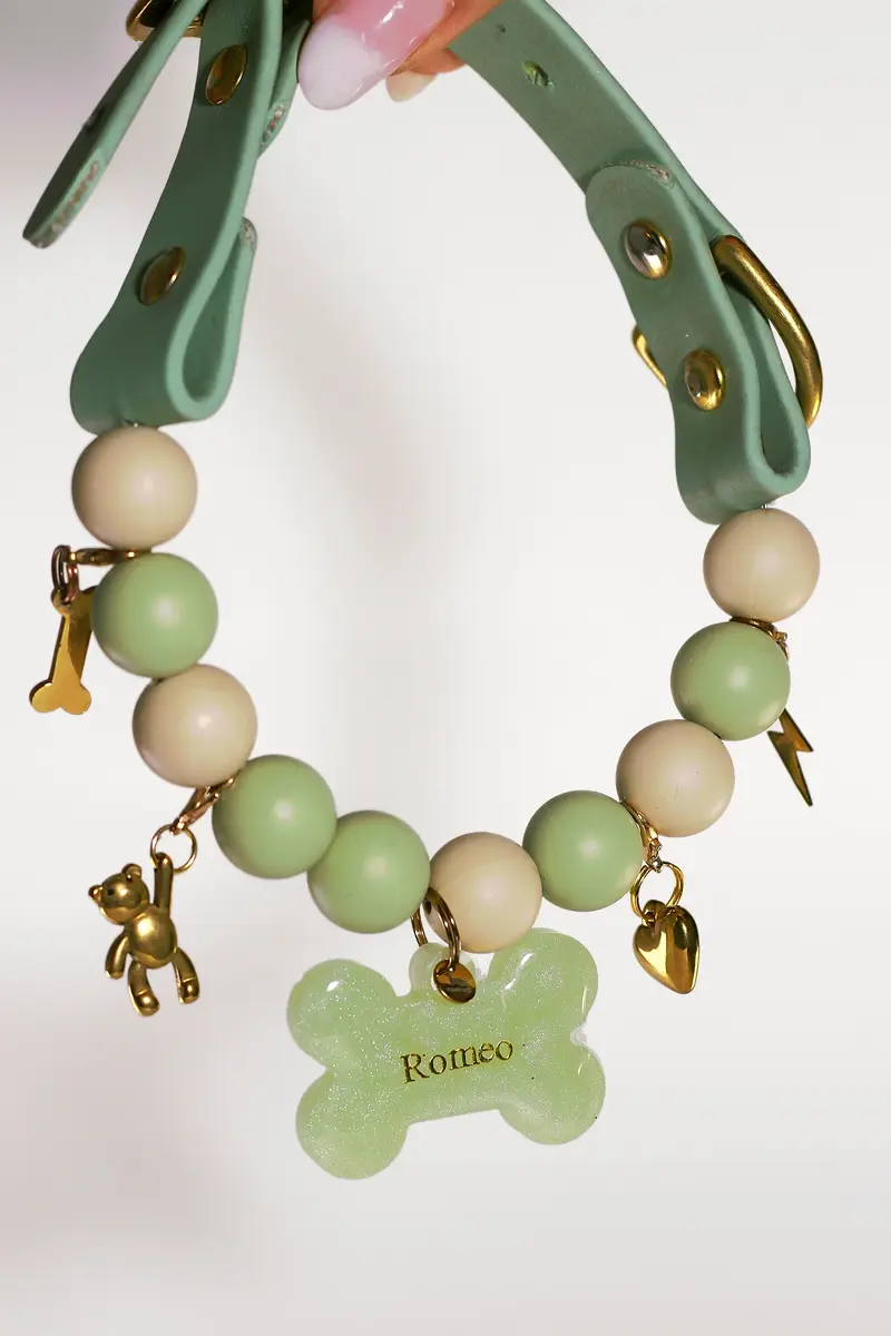 Collar de paseo Verde y Marrón ROMEO