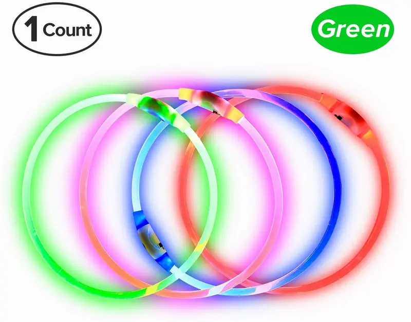 Collar de perro LED BSEEN recargable por USB, brillante para seguridad nocturna, collar de perro de moda, para perros pequeños, medianos y grandes