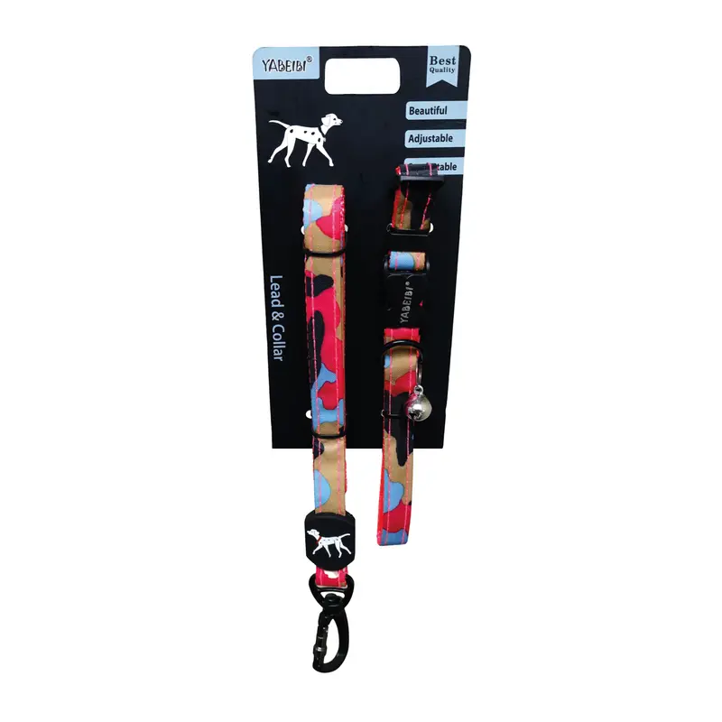 Collar y Guia Camo Rosa 16"