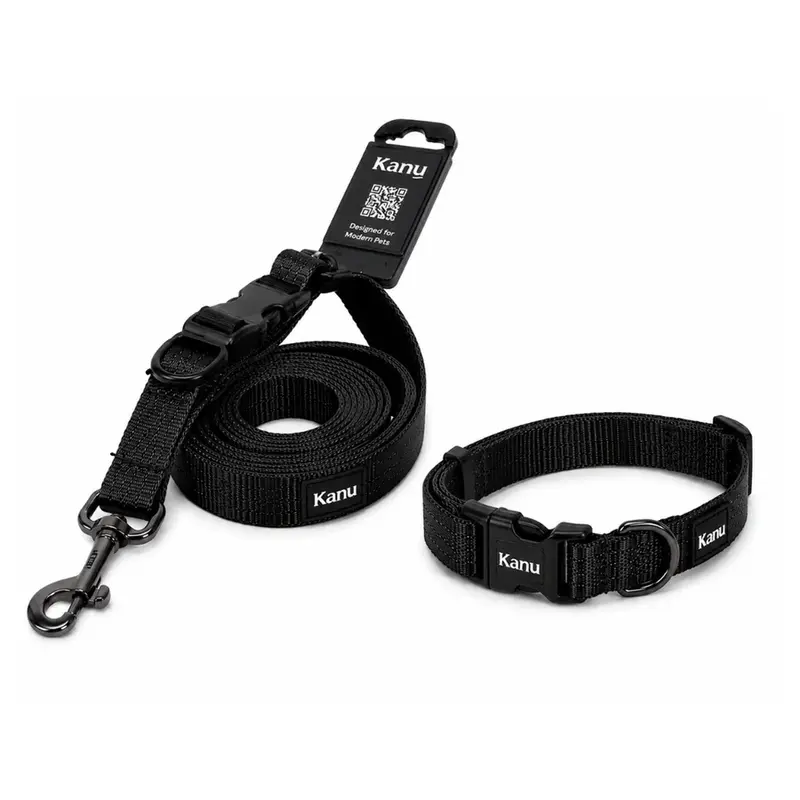 Combo Collar/Correa Negro Kanu Pet para Perro