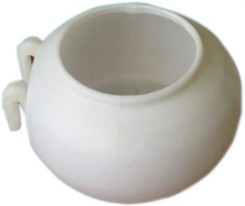 Comedero de agua colgante redondo para pájaros de plástico blanco