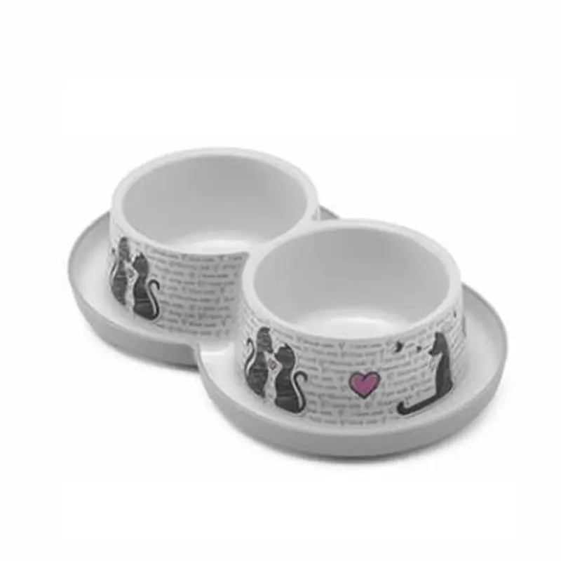 Comedero Doble Trendy Dinner 350 Ml Cats In Love