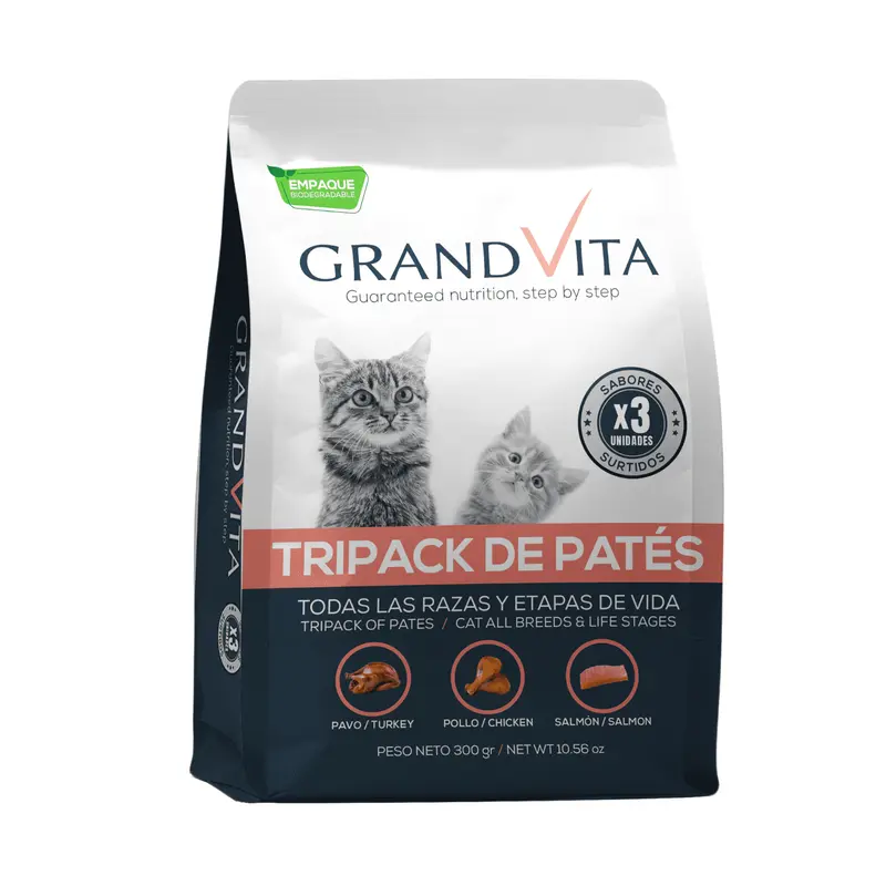 Comida Húmeda Para Gato Grand Vita Tripack Paté 300 g
