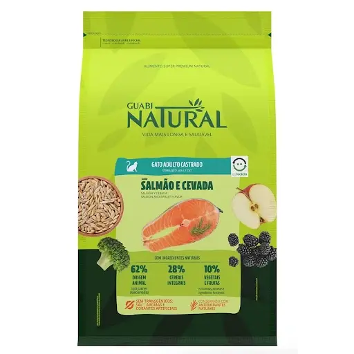 Comida para Gato Adulto Castrado Guabi Natural Salmón y Cebada