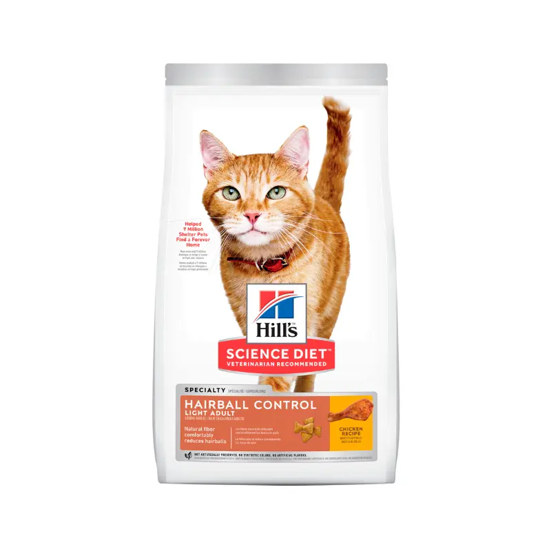 Comida para gato Hills Hairball Light Adulto 7 Lbs