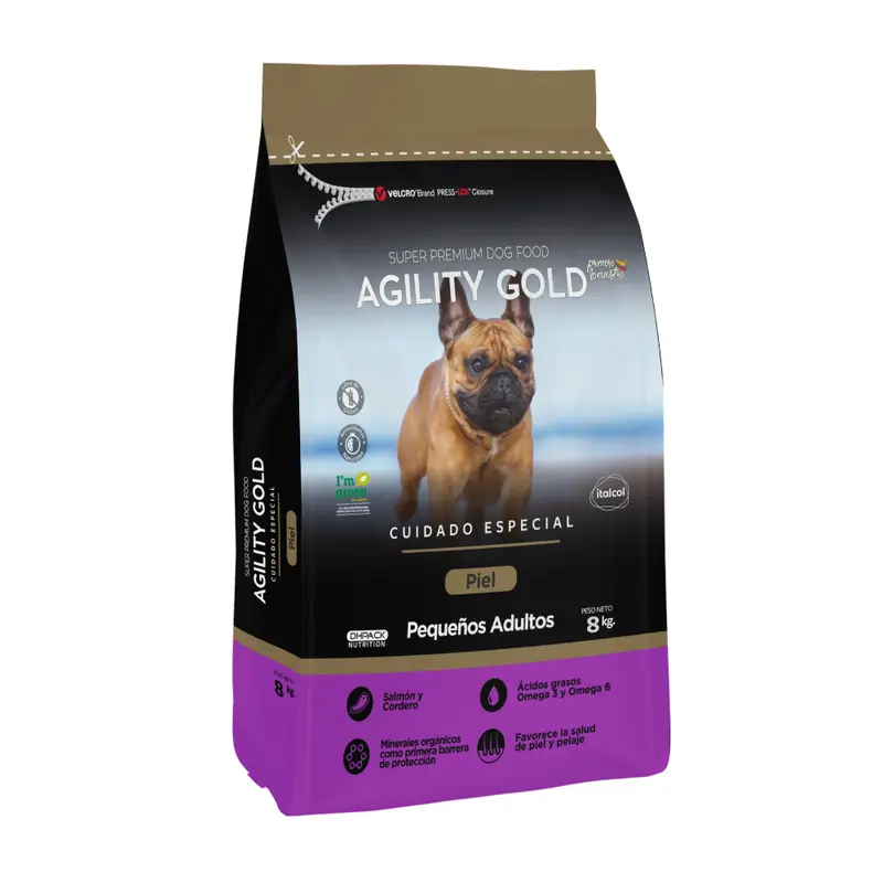 Comida Para Perro Agility Gold Pequeños Adultos Piel