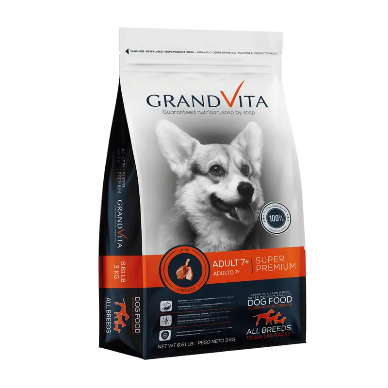 Comida Para Perro Grand Vita Cordero Adulto 7+